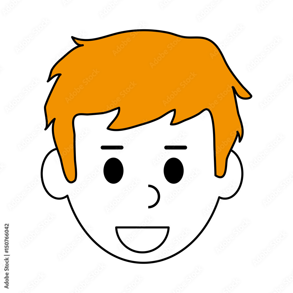 color contour cartoon front view man with blond hair vector illustration color contour cartoon front view man with blond hair vector illustration