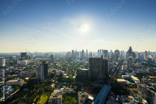 abstract cityscape and blue sky - can use to display or montage on product