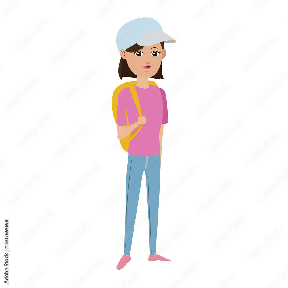 girl tourist travel vacation activity vector illustration girl tourist travel vacation activity vector illustration