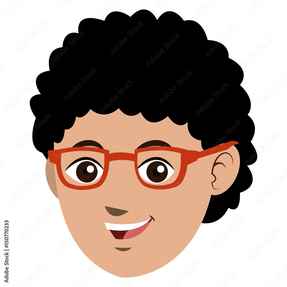 Obraz premium face boy young happy expression vector illustration