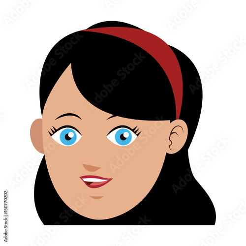 face girl tourist smiling expression vector illustration
