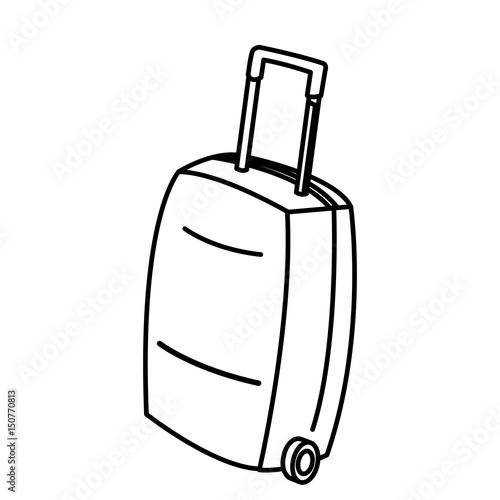 travel case wheel travel handle image vector illustration