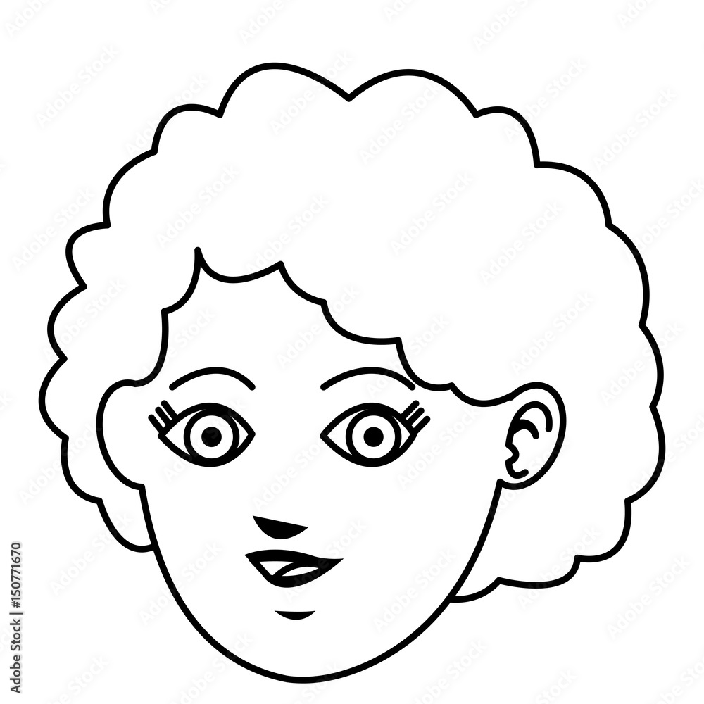 face girl tourist smiling expression line vector illustration face girl tourist smiling expression line vector illustration
