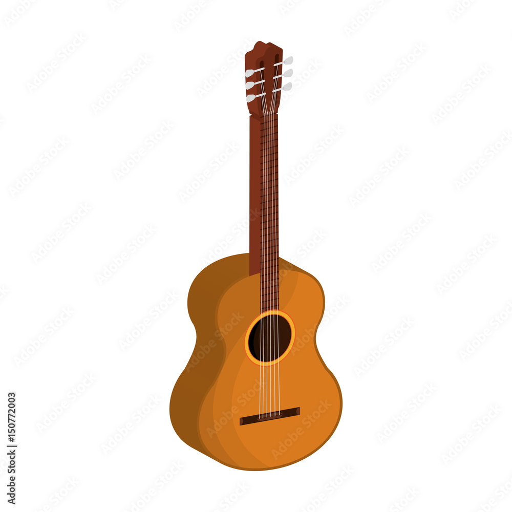guitar musical instrument icon over white background. colorful design.  vector illustration