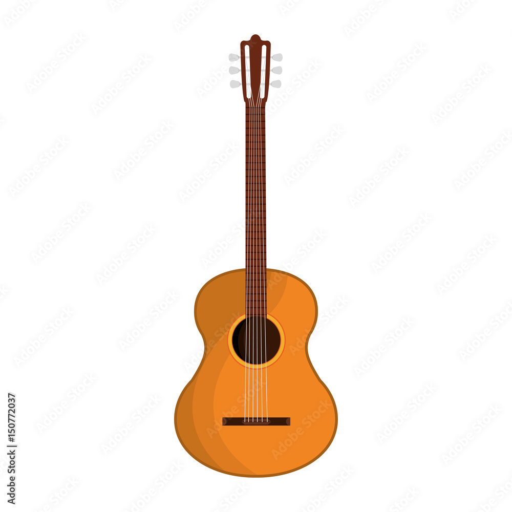 Obraz premium guitar musical instrument icon over white background. colorful design. vector illustration