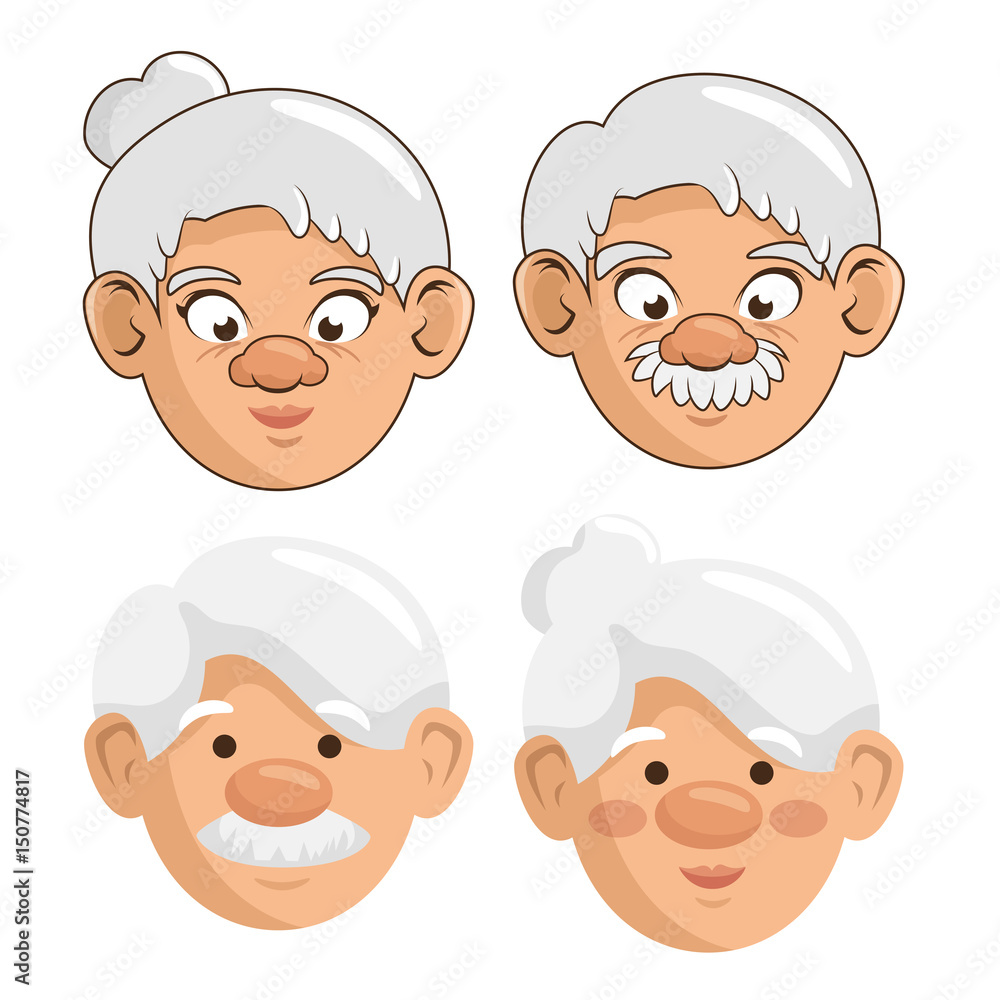 Elder people over white background. Vector illusitration. Elder people over white background. Vector illusitration.