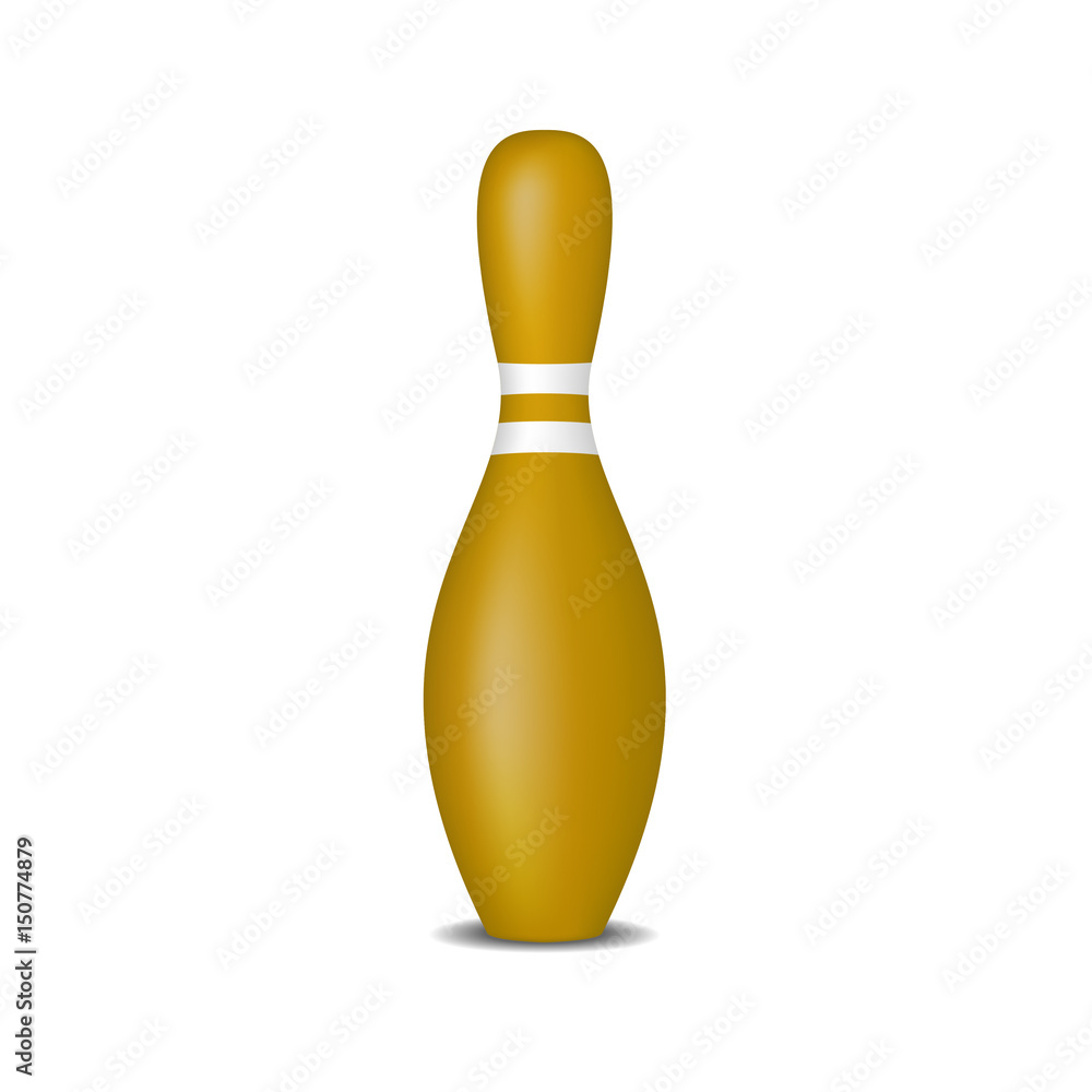 Bowling pin in brown design with white stripes Stock Vector Adobe Stock