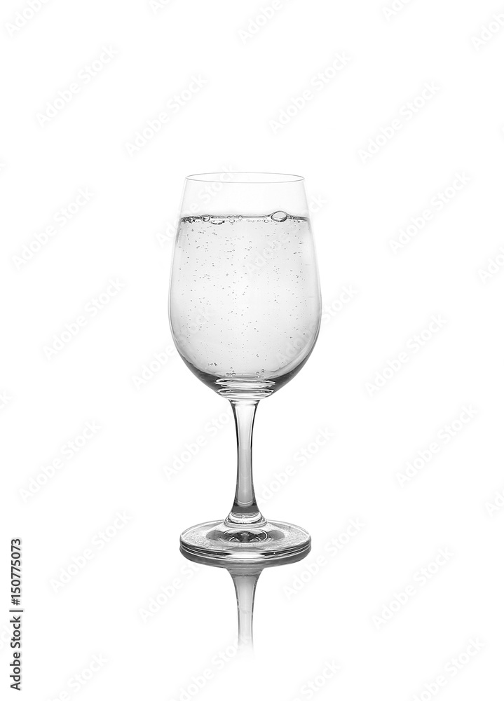 glass of mineral water on white background glass of mineral water on white background