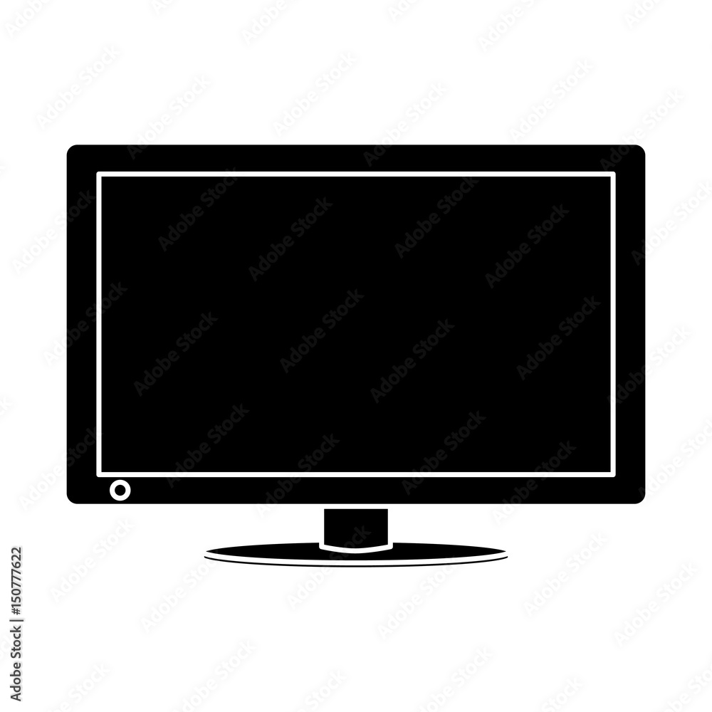 silhouette of modern television icon over white background. vector illustration silhouette of modern television icon over white background. vector illustration