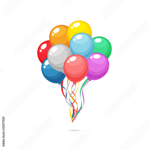 Colorful party balloons vector isolated