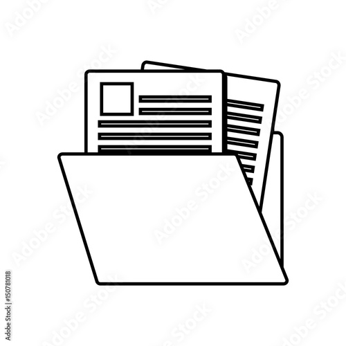 document folder icon over white background. vector illustration