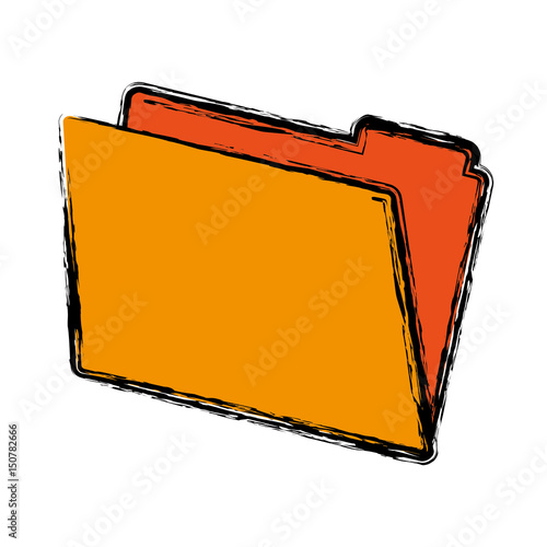document folder icon over white background. colorful design. vector illustration