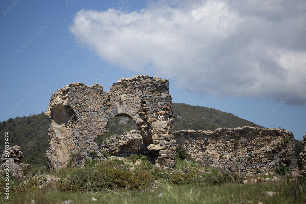 ruins of ancient Antiochia ad Cragum located in mountains near g