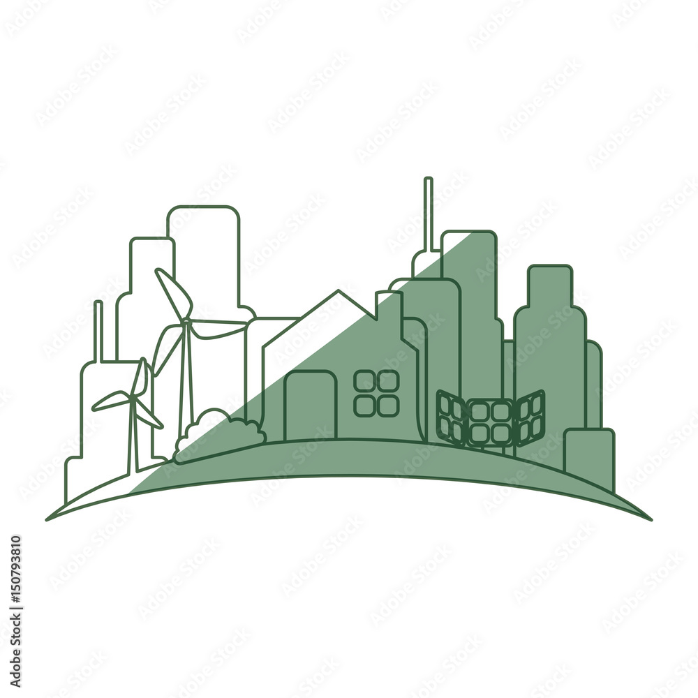 Green city environment icon vector illustration graphic design