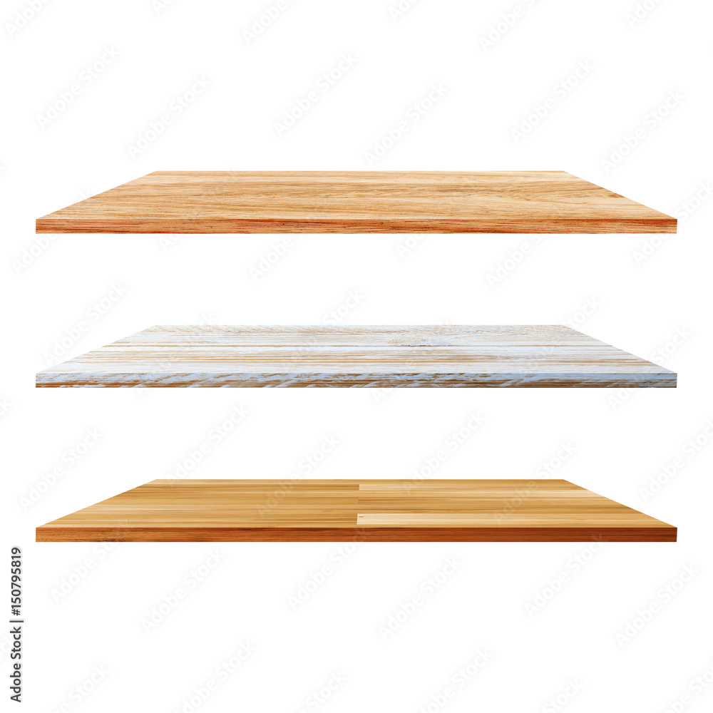 3 Wood Shelves Table isolated on white background 3 Wood Shelves Table isolated on white background