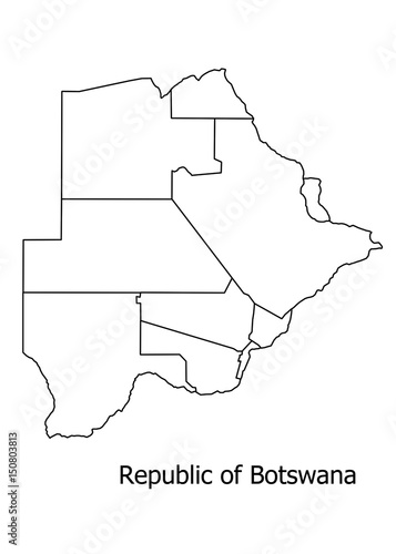 Republic of botswana border on a white background circuit