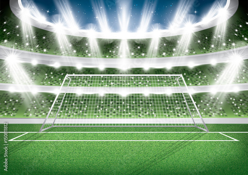 Soccer Stadium. Goal Post. Football Arena.
