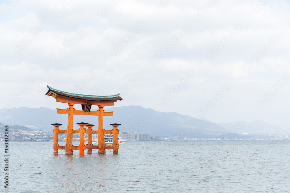 Torii gate on the island of Miyajima Torii gate on the island of Miyajima