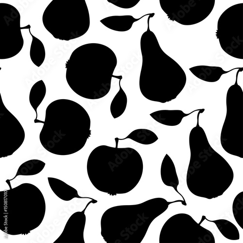 Apples and pears seamless pattern