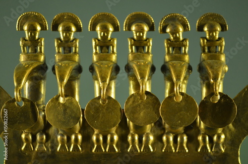 Gold artifacts on display in the Museo del Oro (Gold Museum) in Bogota, Colombia