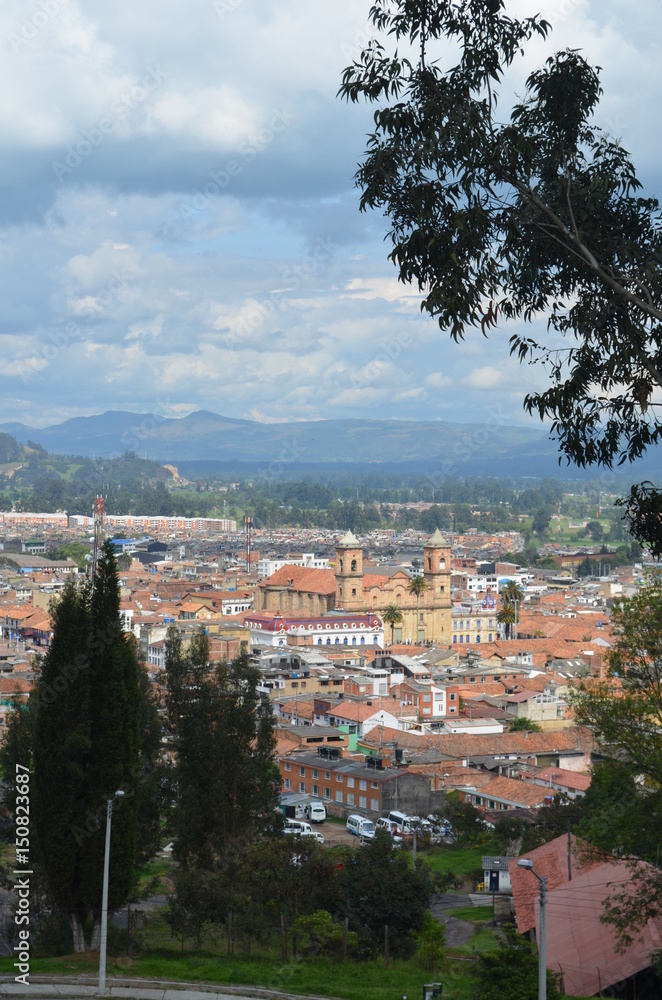 Panoramic view of the town of Zipaquira, in the Cundinamarca department of central Colombia