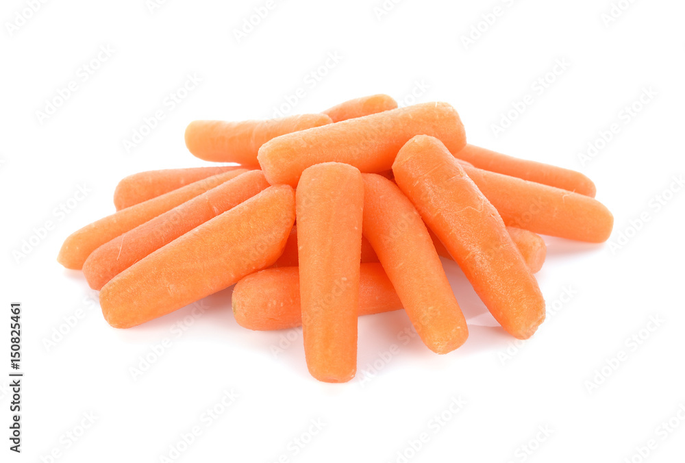 baby carrots isolated on a white background baby carrots isolated on a white background