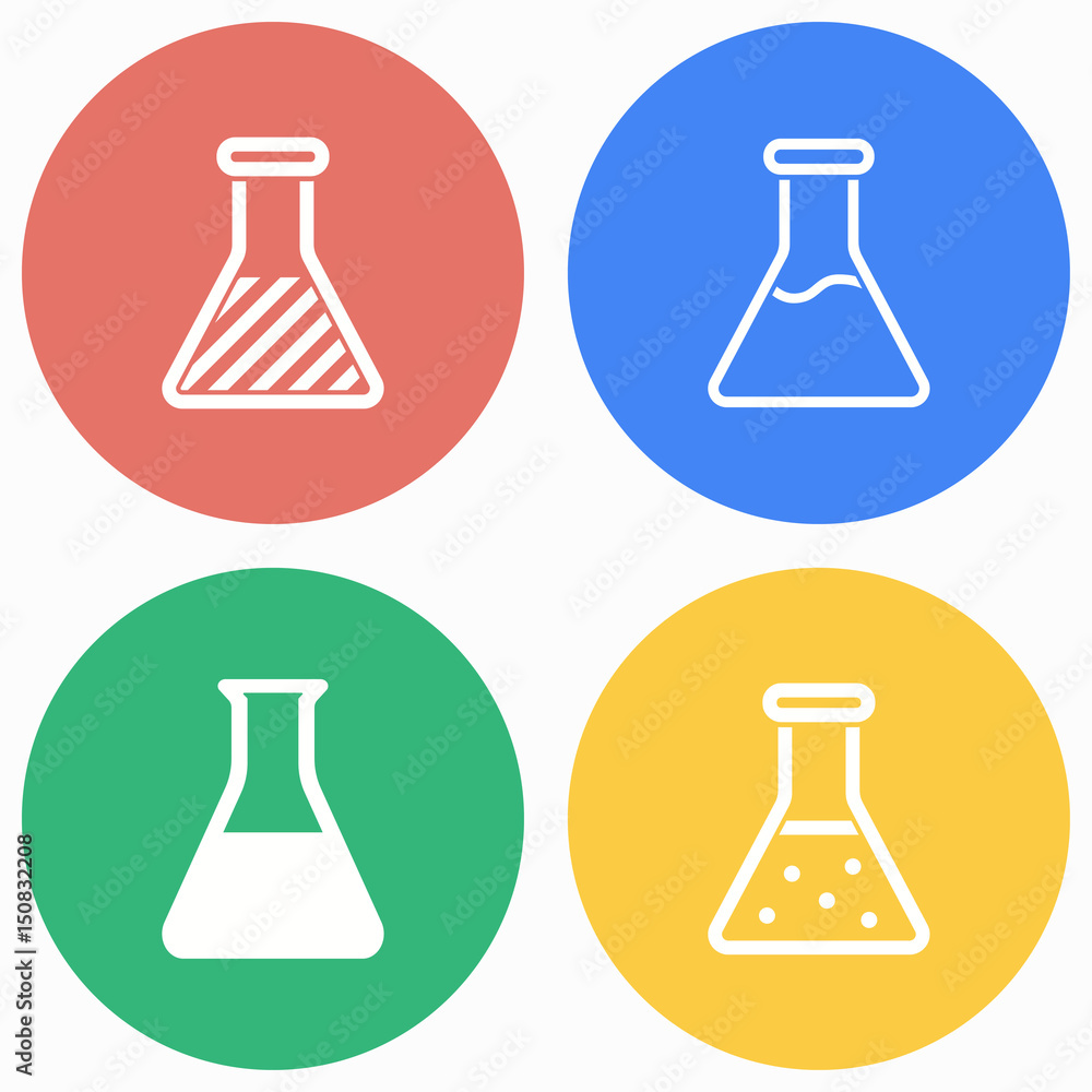 Flask icon set. Flask icon set.