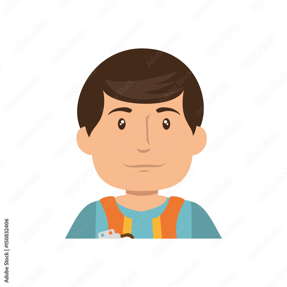 Worker man cartoon icon vector illustration graphic design