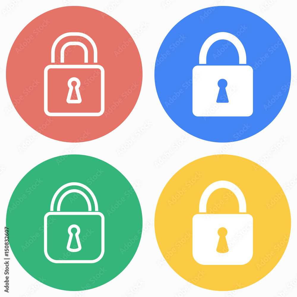 Lock icon set. Lock icon set.