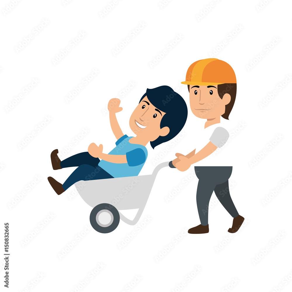 Workers having fun icon vector illustration graphic design