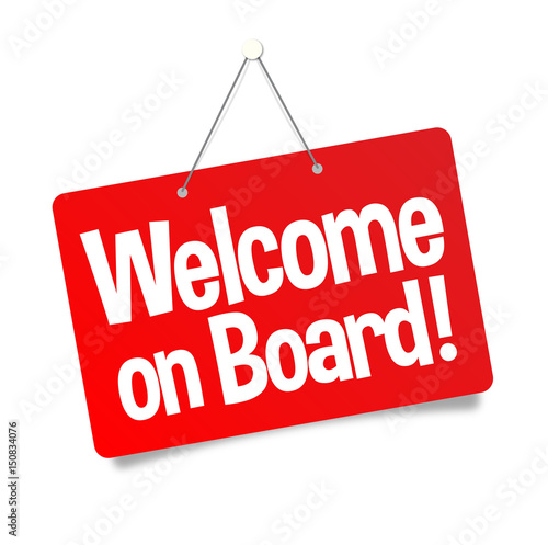 Welcome on board ! - hanging door sign
