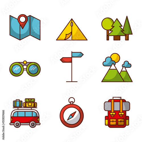 camping related icons image vector illustration design 