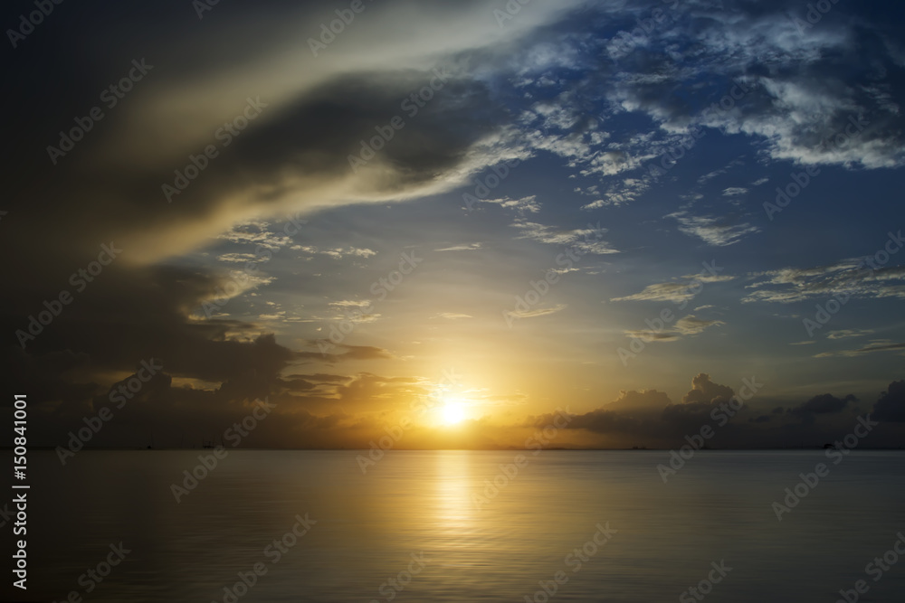 Sunset sky and the lake, thailand.