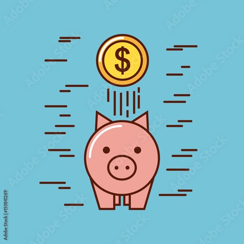 piggy bank money or economy related image vector illustration design 