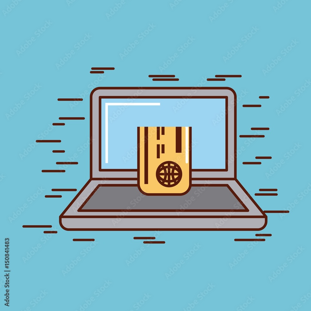 computer with money or economy related image vector illustration design computer with money or economy related image vector illustration design