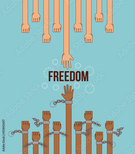 freedom stop racism image vector illustration design 