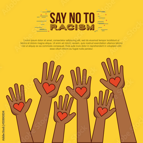 infographic say no to stop racism image vector illustration design 