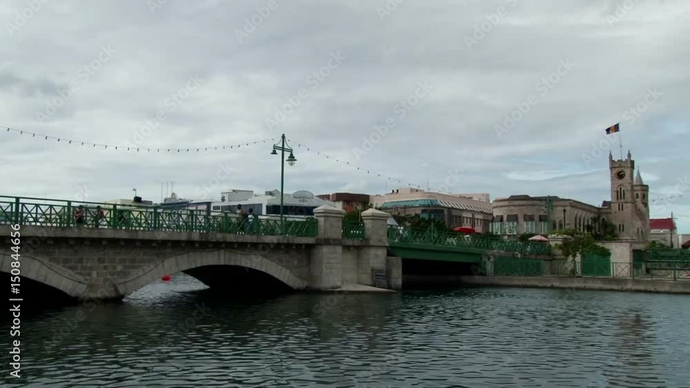 Chamberlain Bridge and Parliament Building in Bridgetown, Barbados. Taken overcast day Chamberlain Bridge and Parliament Building in Bridgetown, Barbados. Taken overcast day
