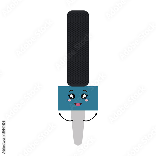 Journalism microphone comic character isolated icon vector illustration design