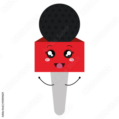Journalism microphone comic character isolated icon vector illustration design