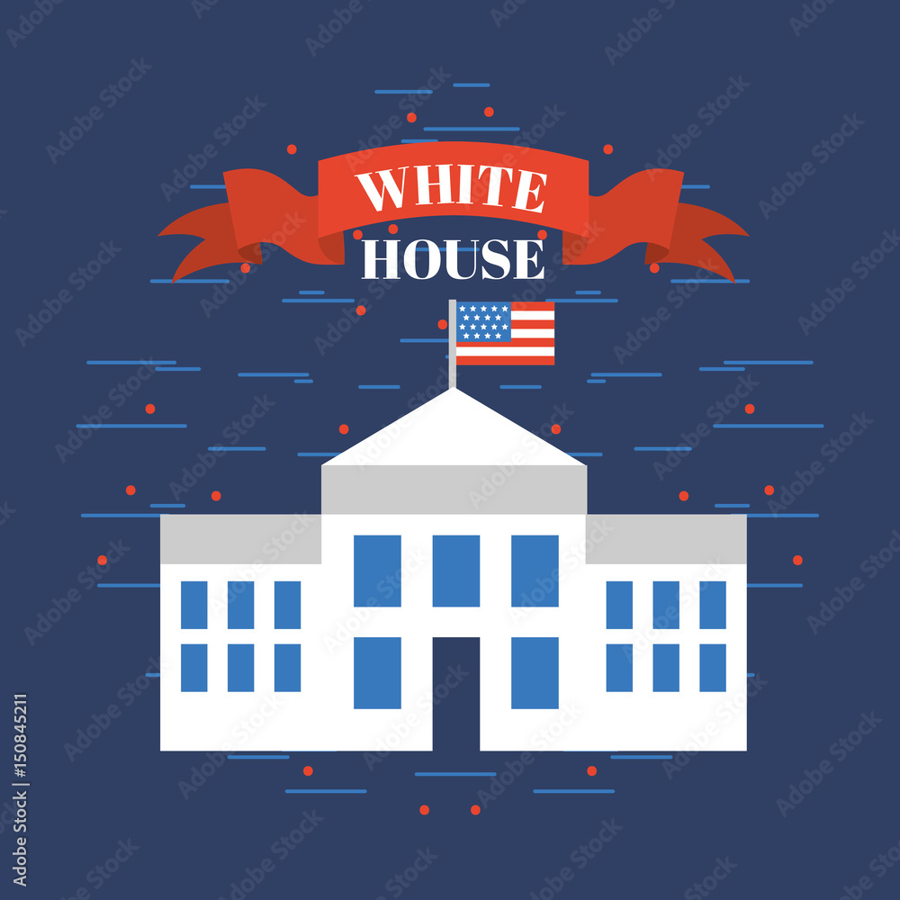 white house usa related image vector illustration design 