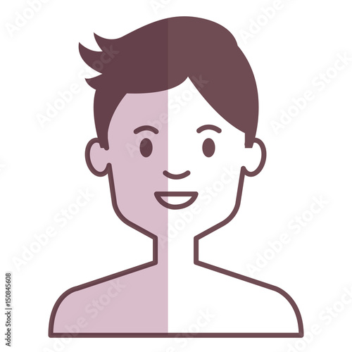 young man shirtless avatar character vector illustration design