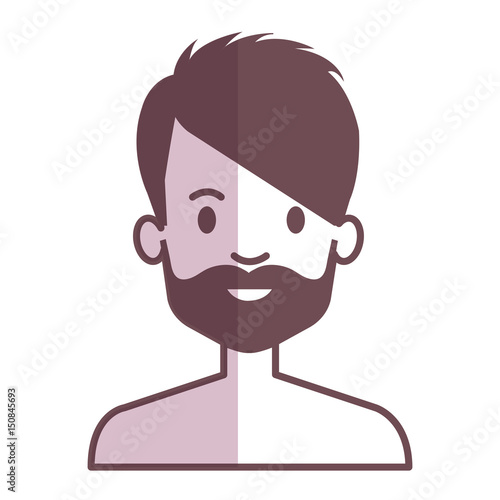 young man shirtless avatar character vector illustration design