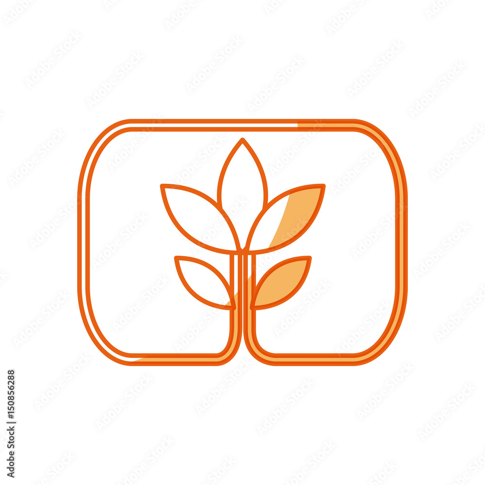 plant leaves natural environment symbol vector illustration plant leaves natural environment symbol vector illustration