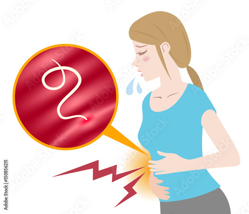 parasitic worm and food poisoning. anisakis. anisakiasis.