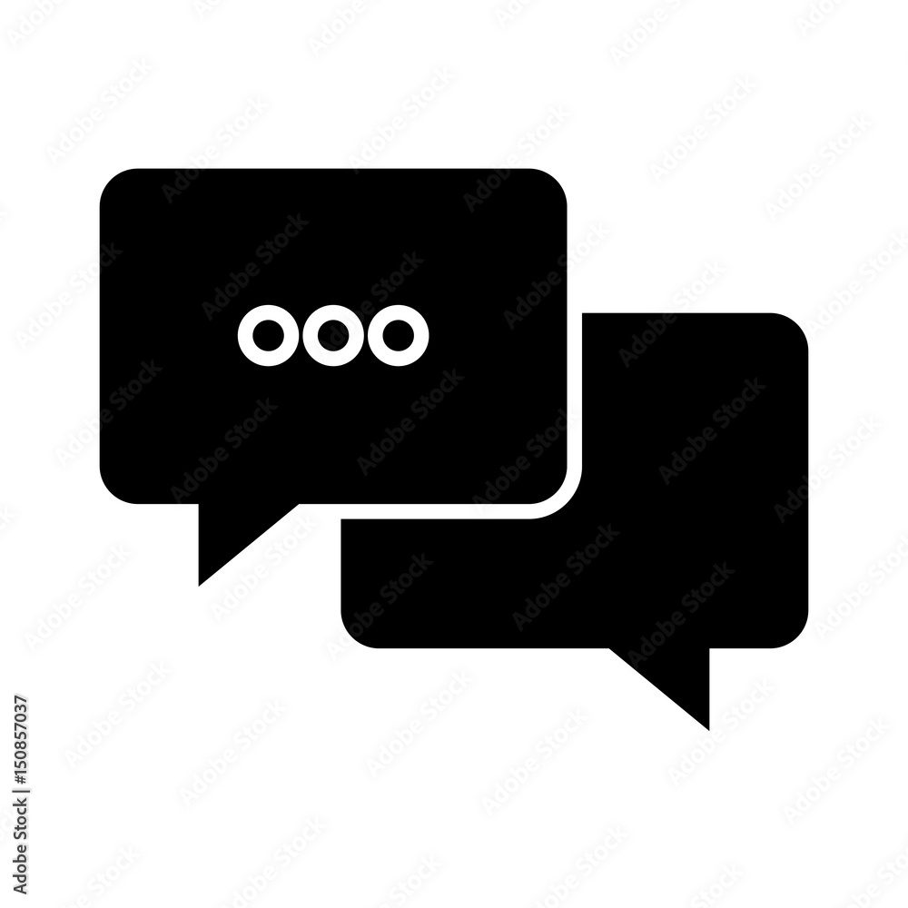 Fototapeta premium bubble speech chat message silhouette vector illustration