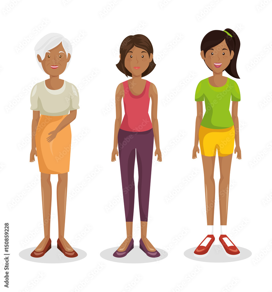family group characters icon vector illustration design
