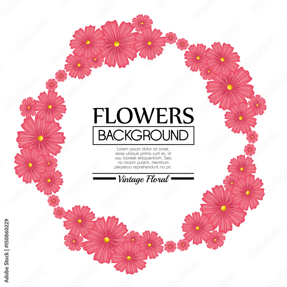 floral background decorative frame vector illustration design