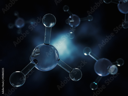 Canvastavla Methane Molecule Image. 3D rendering