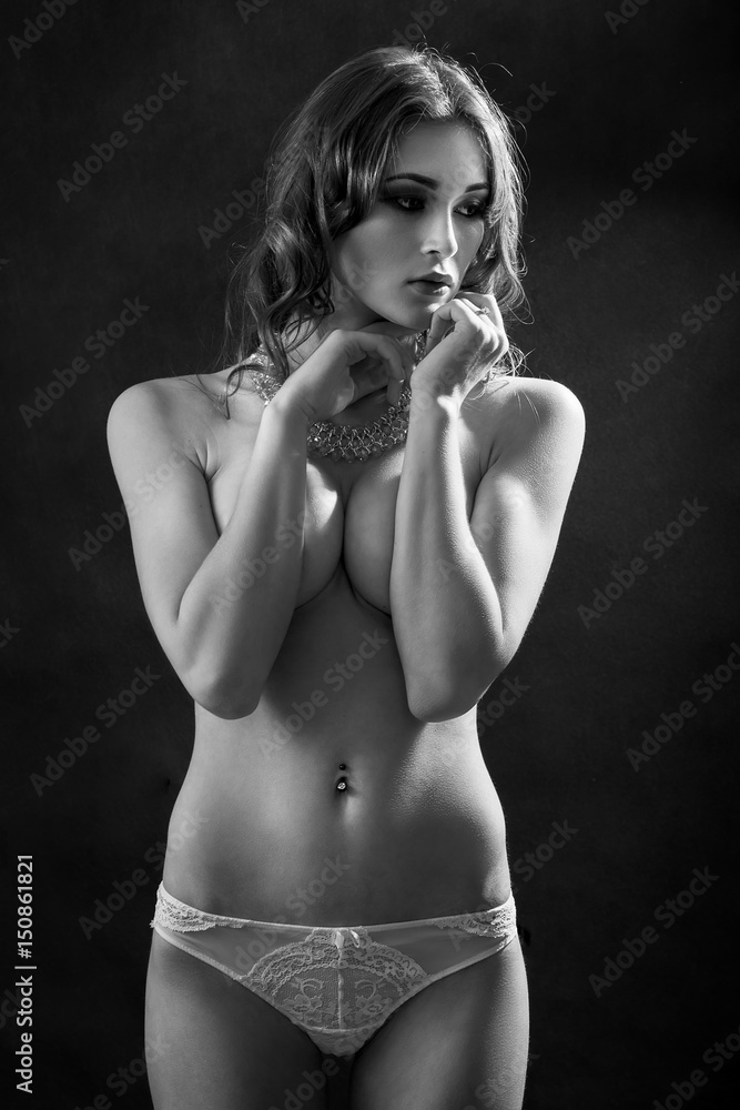 Hand of Young Woman Holding Lace Panties Stock Photo - Image of